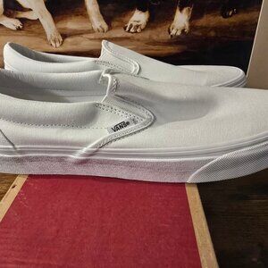VANS Classic Slip-On True White Shoes Classic Canvas Men’s Sz 10.5 VN000EYEW00